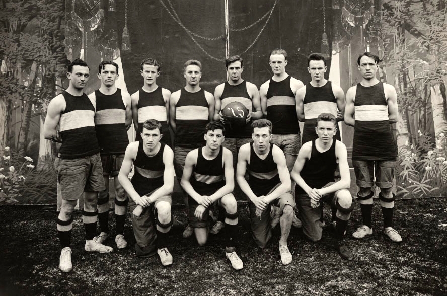 Basketball Team, Archives, Old. BW. Courtesy Archives of the Archdiocese of Seattle.