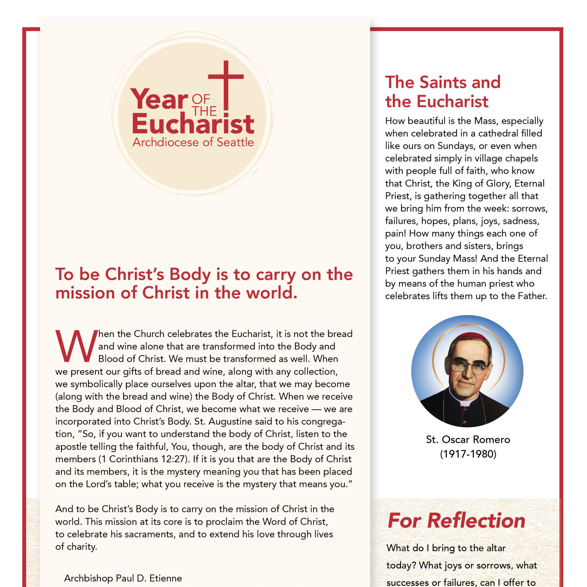 Year of the Eucharist Bulletin Insert R3