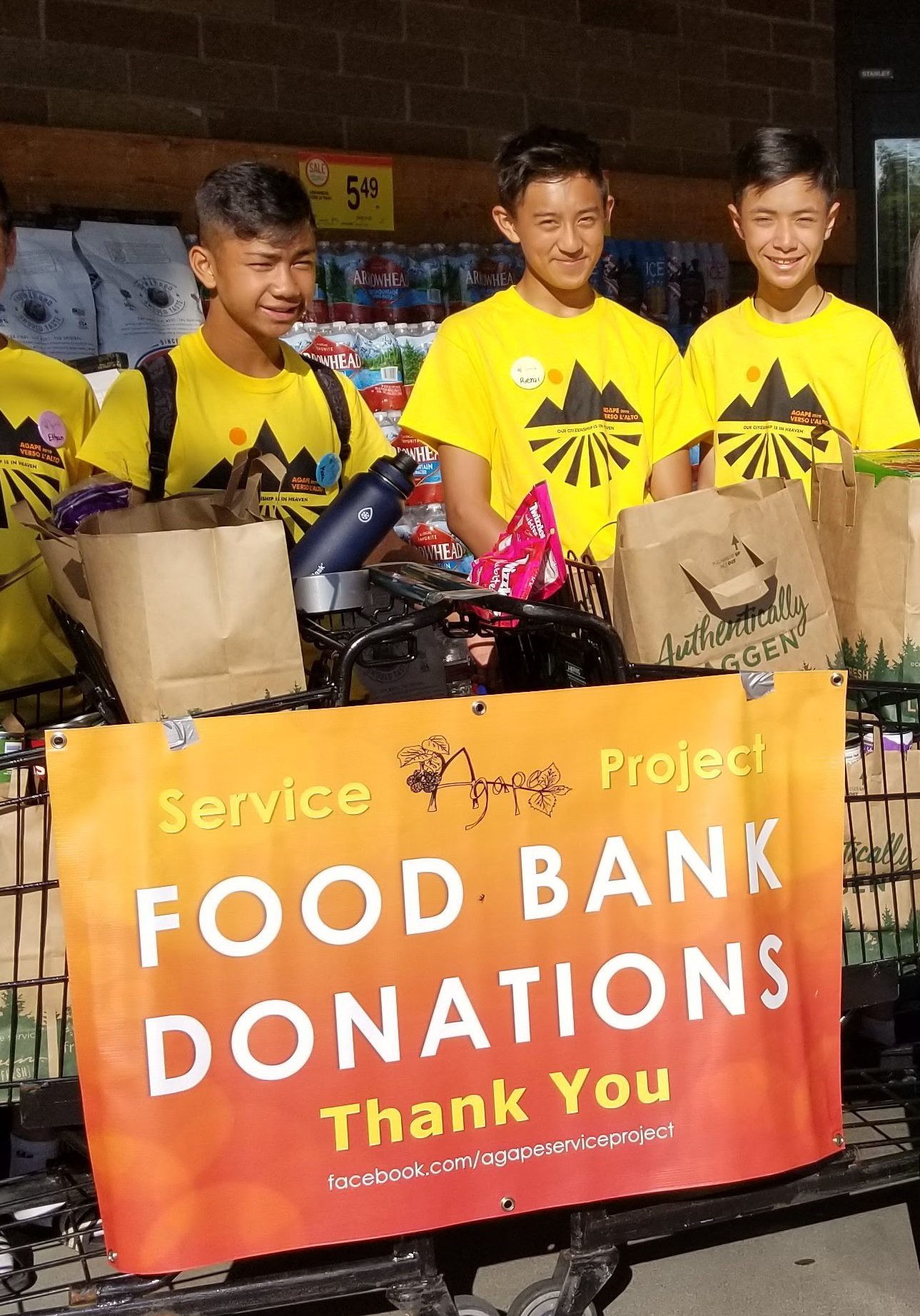 agape, food bank, donate, youth ministry